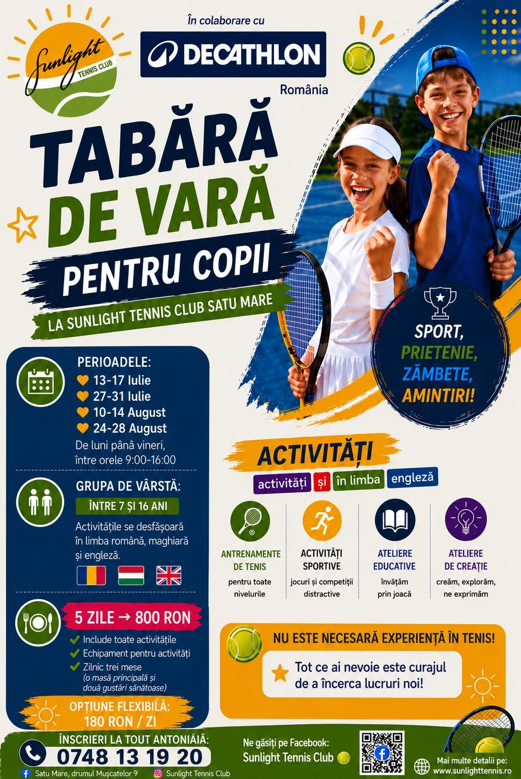Sunlight Tennis Club summer camp poster